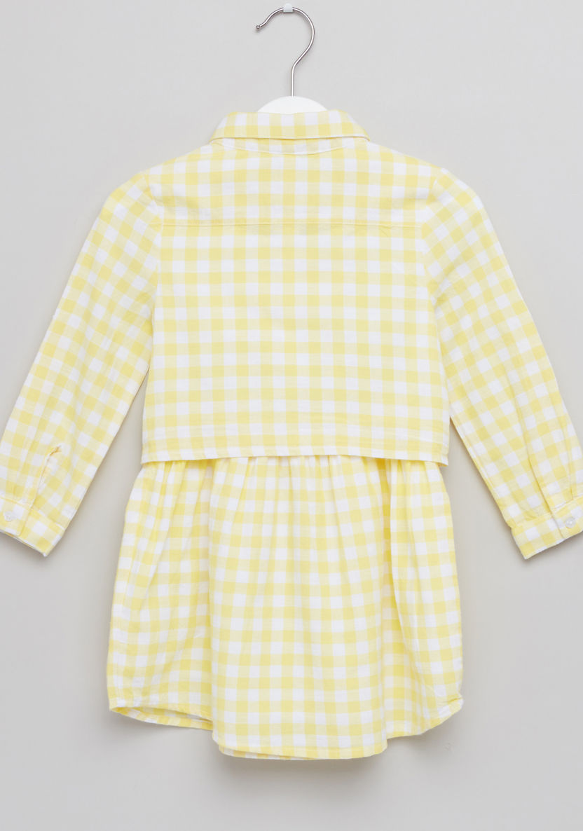 Juniors Chequered Knot Detail Dress-Dresses%2C Gowns and Frocks-image-2