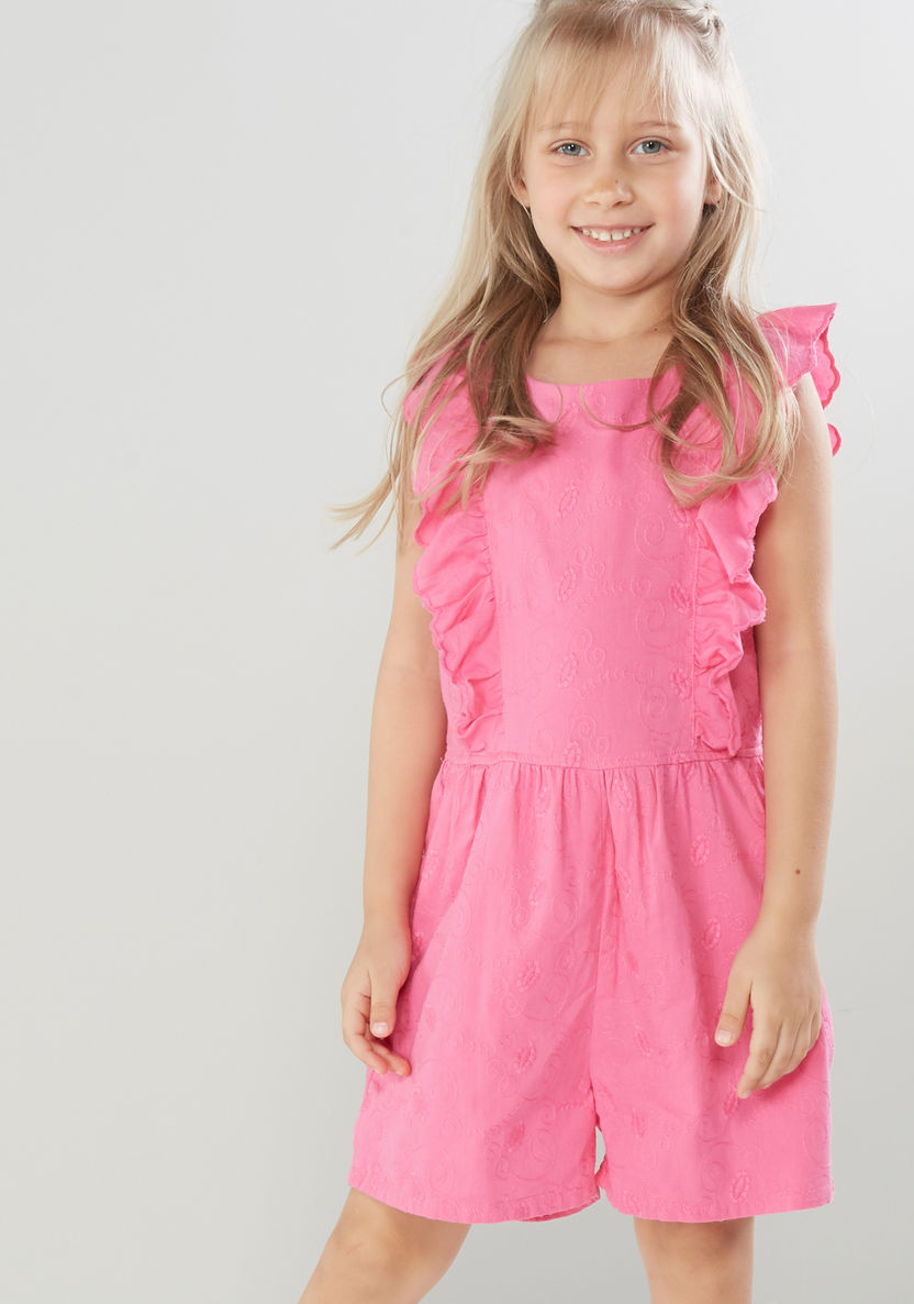Juniors Ruffle Detail Playsuit with Round Neck-Rompers%2C Dungarees and Jumpsuits-image-0