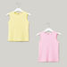 Juniors Solid Sleeveless Cotton T-shirt with Round Neck - Set of 2-T Shirts-thumbnail-0