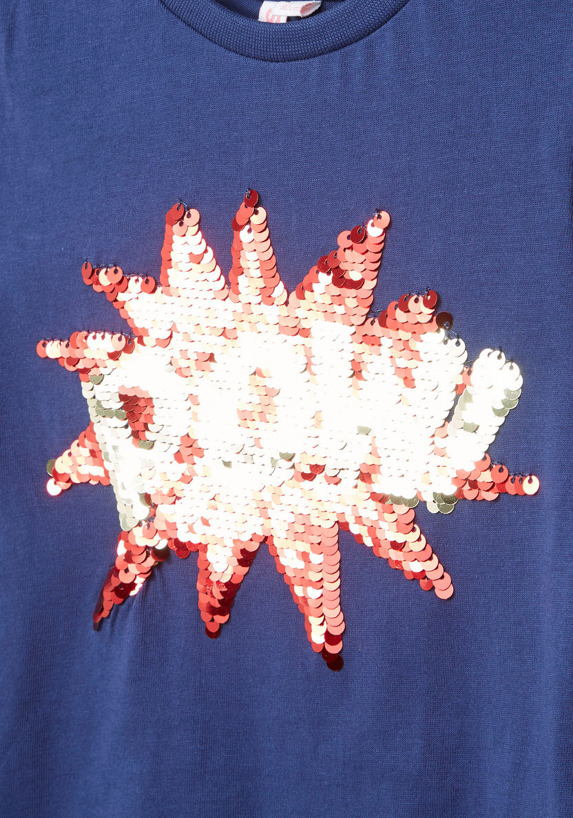 Juniors Sequin Detail T-shirt-T Shirts-image-1