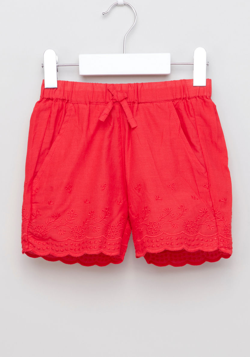Juniors Schiffli Detail Shorts with Elasticised Waistband-Shorts-image-0