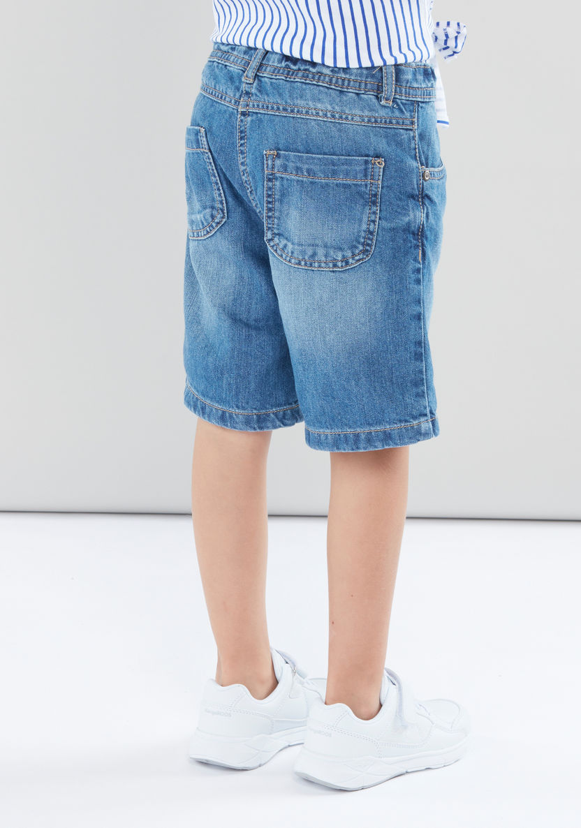 Juniors Denim Shorts with Pocket Detail-Shorts-image-3