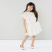 Juniors Striped A-line Dress with Short Sleeves and Tassels-Dresses%2C Gowns and Frocks-thumbnail-0