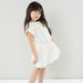 Juniors Striped A-line Dress with Short Sleeves and Tassels-Dresses%2C Gowns and Frocks-thumbnail-2
