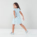Juniors Textured Dress with Round Neck and Short Sleeves-Dresses%2C Gowns and Frocks-thumbnail-2