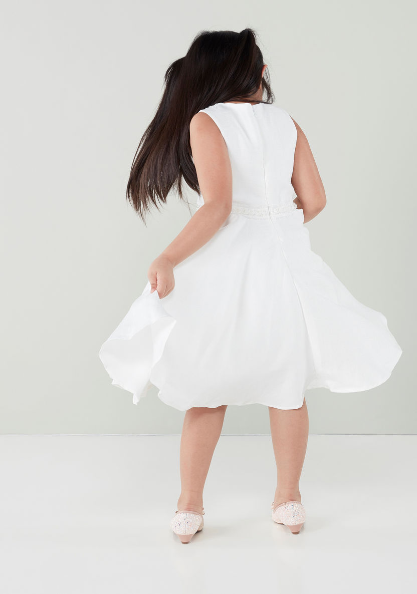 Juniors Sleeveless Dress with Pearl Detail-Dresses%2C Gowns and Frocks-image-2