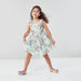 Juniors Floral Printed Dress with Boat Neck and Frill Detail-Dresses%2C Gowns and Frocks-thumbnail-0