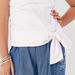 Eligo Cotton Top with Ruffled Sleeves and Tie-Up Hemline-Blouses-thumbnail-2