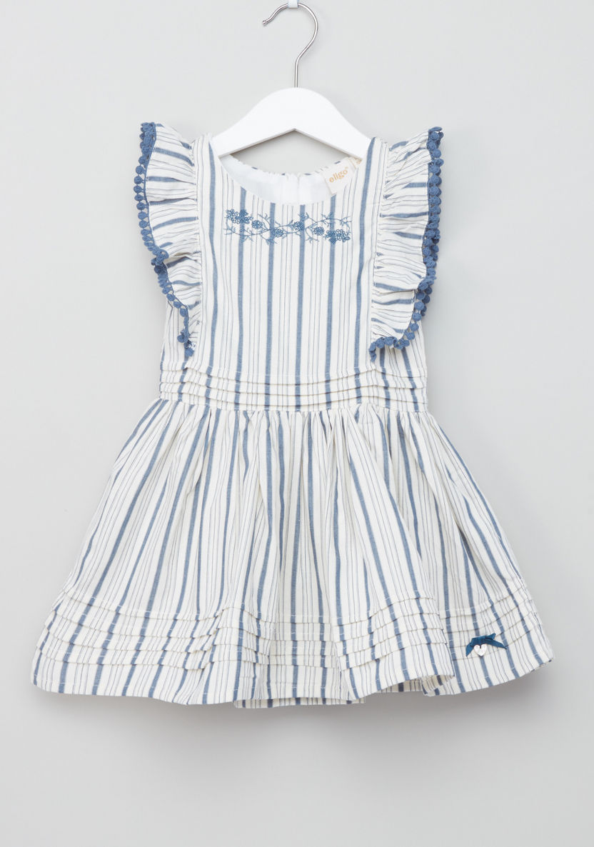 Eligo Striped Pom-Pom Detail Dress-Dresses%2C Gowns and Frocks-image-0