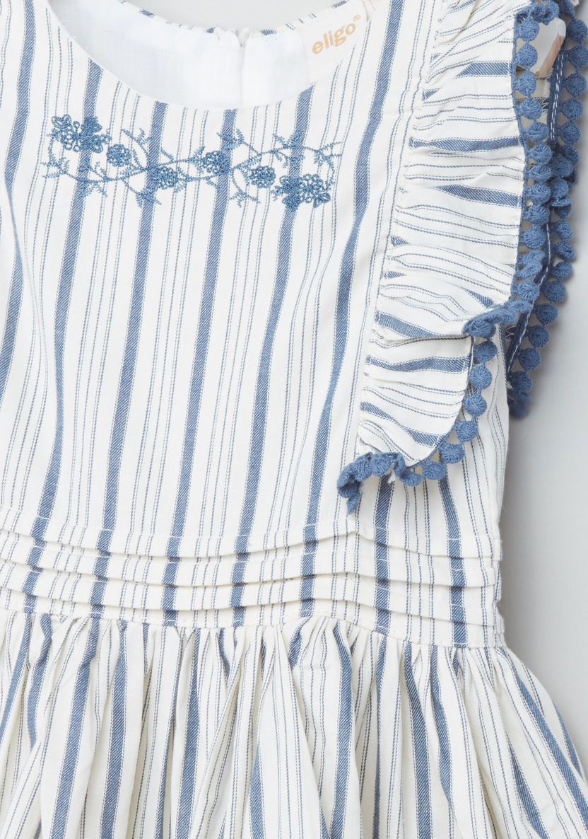 Eligo Striped Pom-Pom Detail Dress-Dresses%2C Gowns and Frocks-image-1
