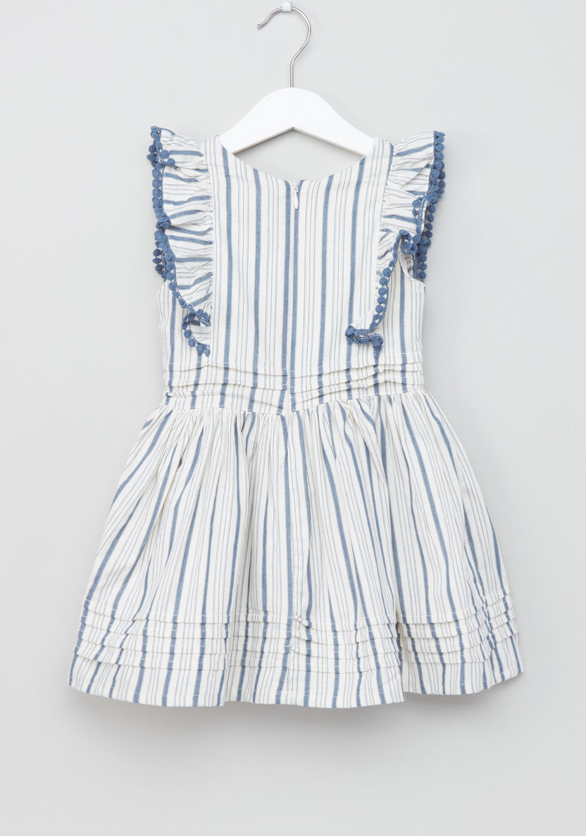 Eligo Striped Pom-Pom Detail Dress-Dresses%2C Gowns and Frocks-image-2