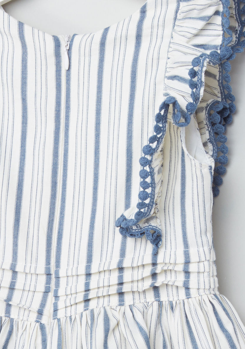 Eligo Striped Pom-Pom Detail Dress-Dresses%2C Gowns and Frocks-image-3
