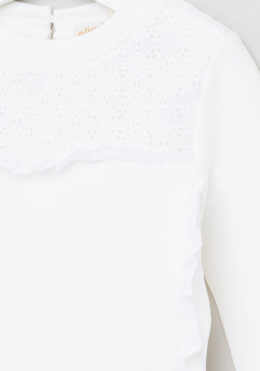 Eligo Schiffli Detail Long Sleeves Pullover-Sweaters and Cardigans-image-1