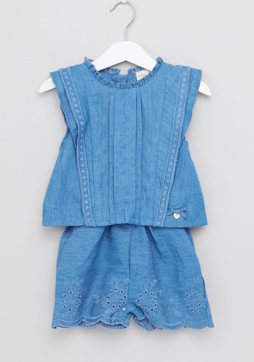 Eligo Embroidered Detail Sleeveless Romper-Rompers%2C Dungarees and Jumpsuits-image-0