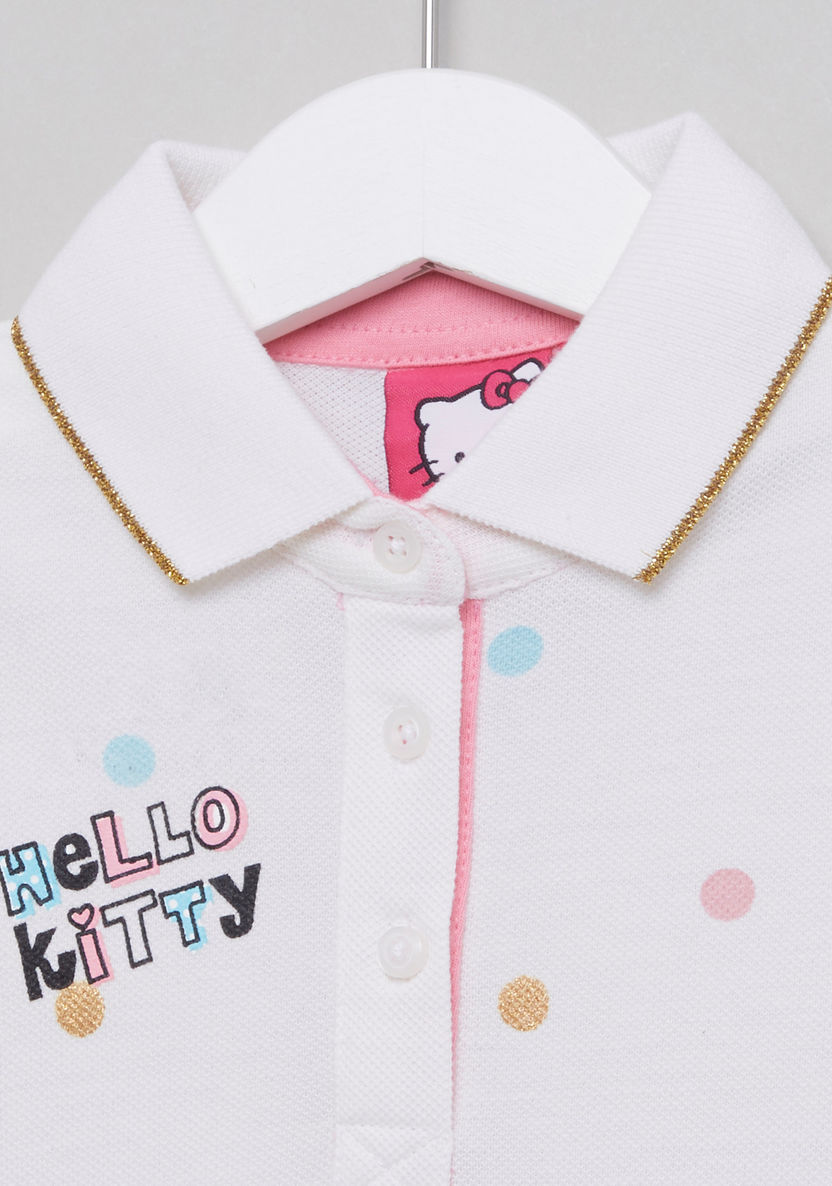 Hello Kitty Printed Polo Neck T-shirt-T Shirts-image-1