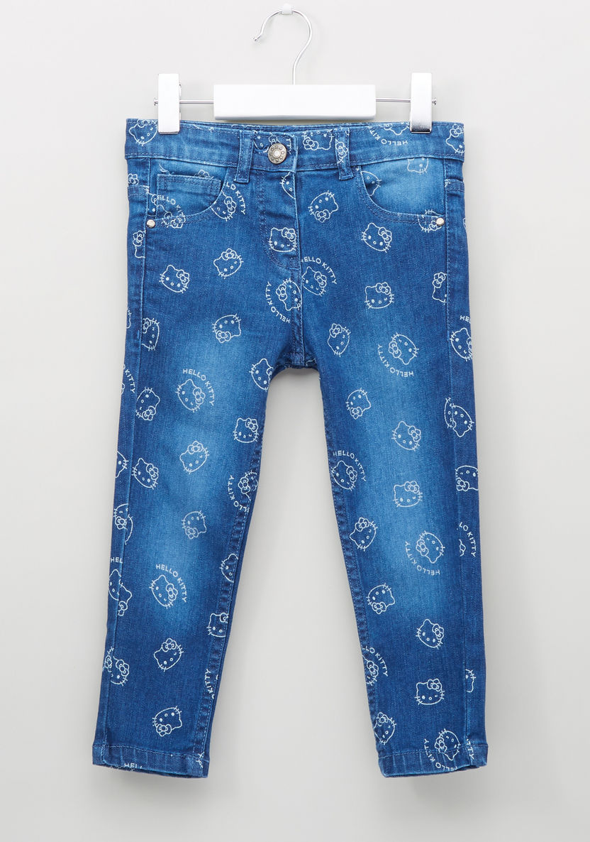 Hello Kitty Printed Pants with Pocket Detail-Pants-image-0