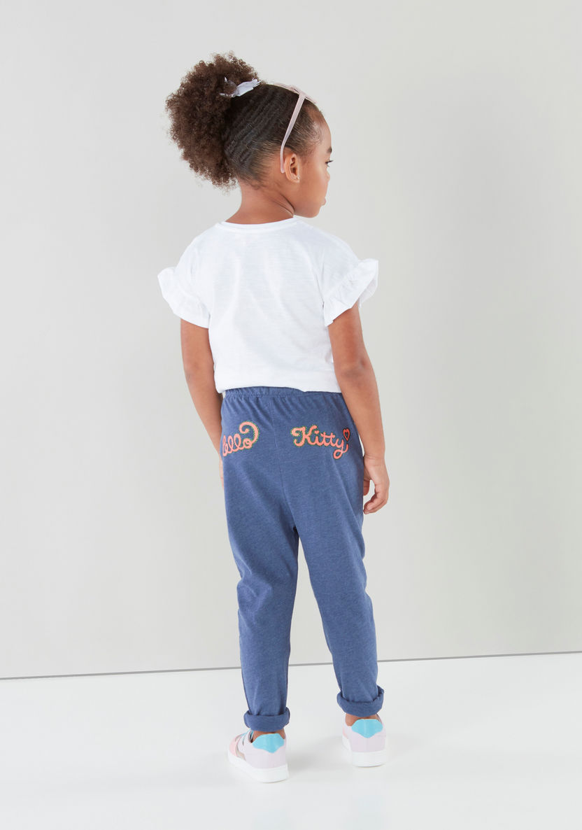 Hello Kitty Printed Pants with Drawstring Waistband and Pocket Detail-Pants-image-2