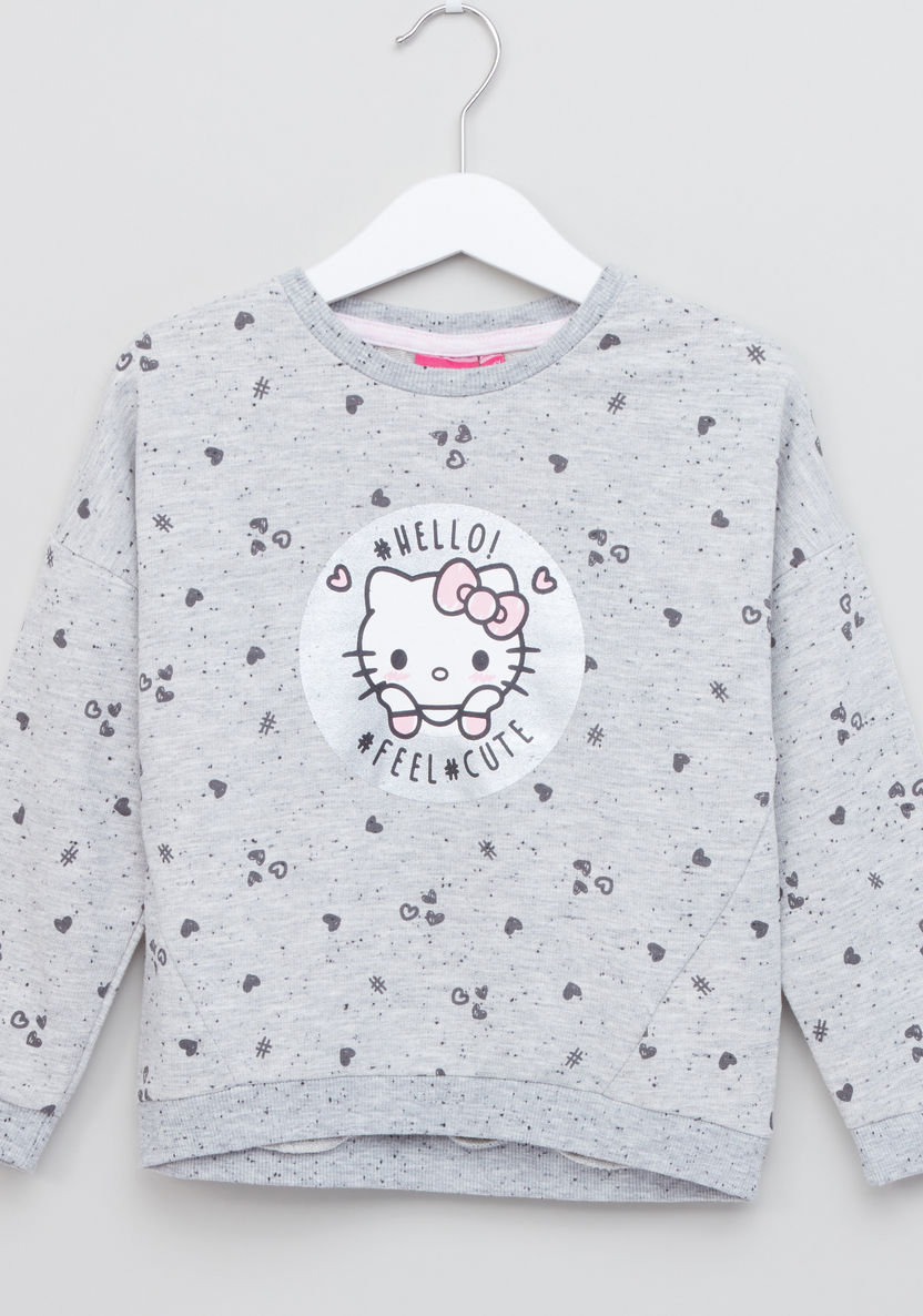 Hello Kitty Printed Long Sleeves Pullover-Sweaters and Cardigans-image-0