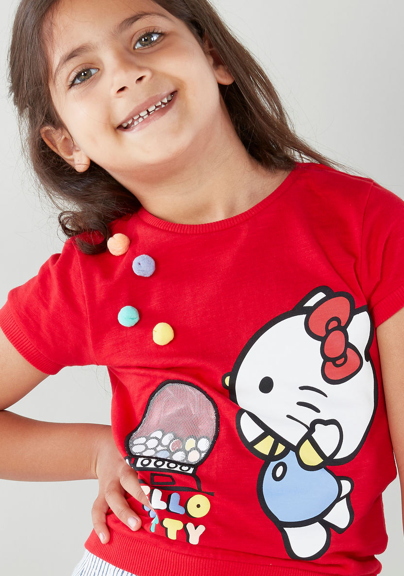 Sanrio Hello Kitty Top with Pom Poms-Blouses-image-3