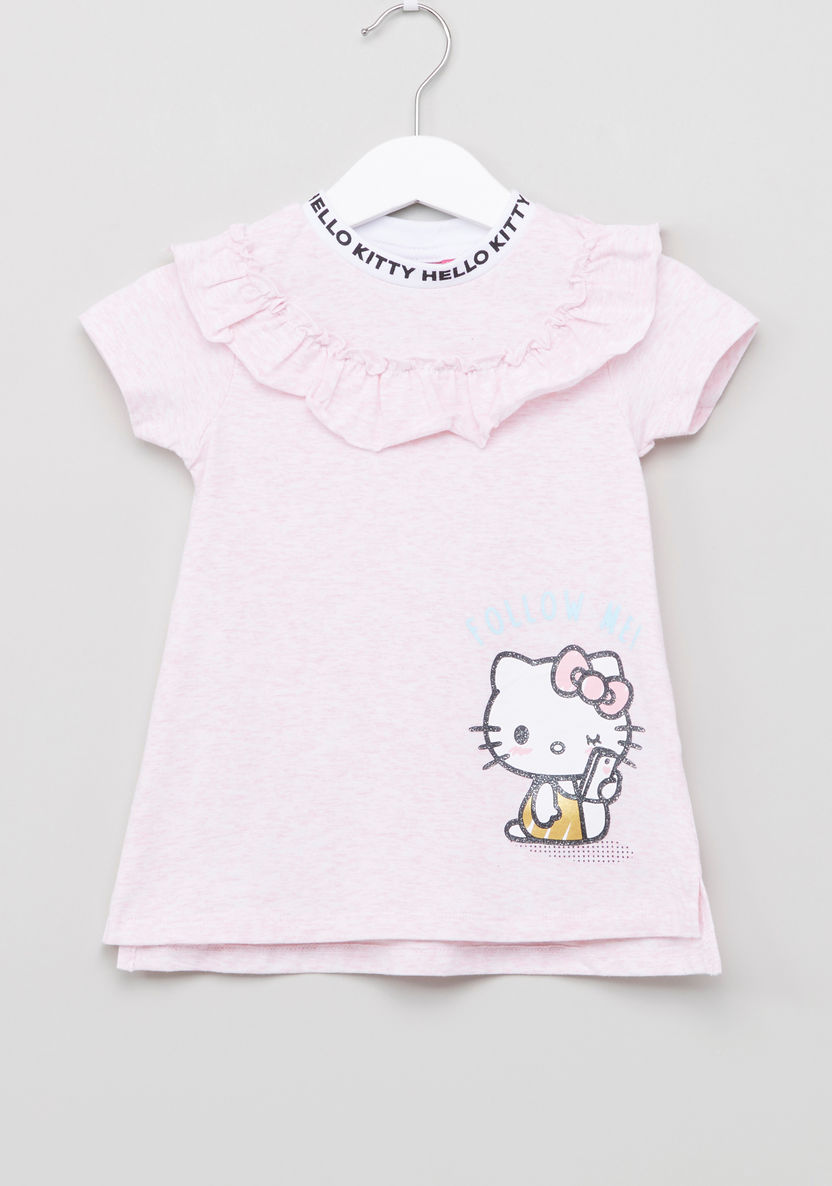 Hello Kitty Printed Top with Jog Pants-Nightwear-image-1
