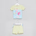 Juniors Printed Short Sleeves Swimwear Top with Shorts-Swimwear-thumbnail-0
