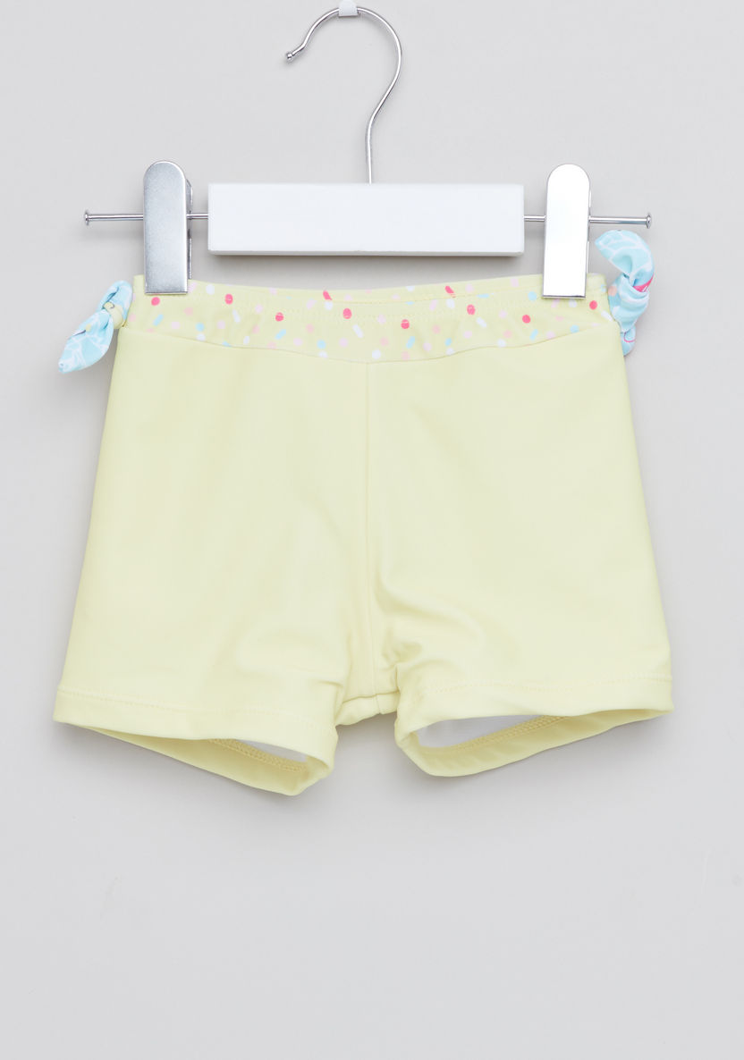 Juniors Printed Short Sleeves Swimwear Top with Shorts-Swimwear-image-4