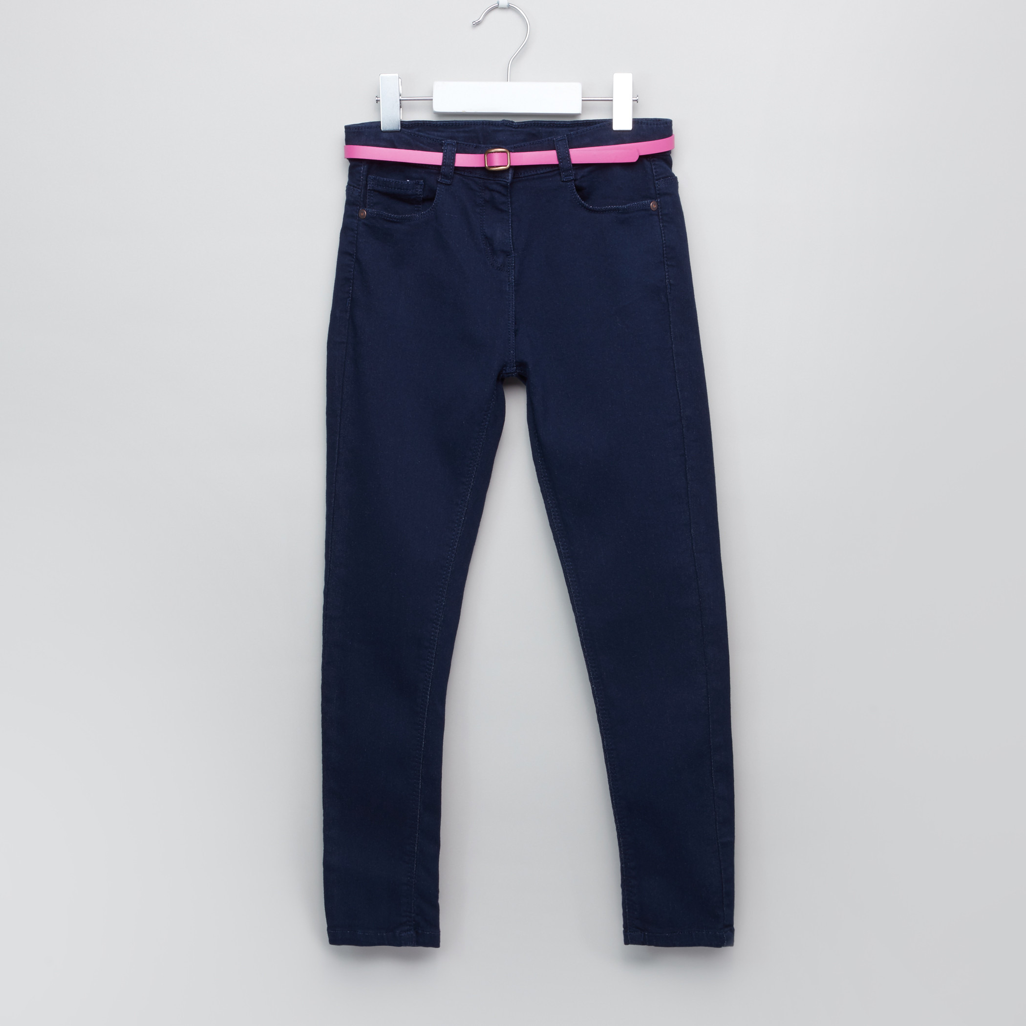 Juniors Belted Straight Leg Denim Pants-girls-clothing-bottoms-jeansandjeggings-image-1