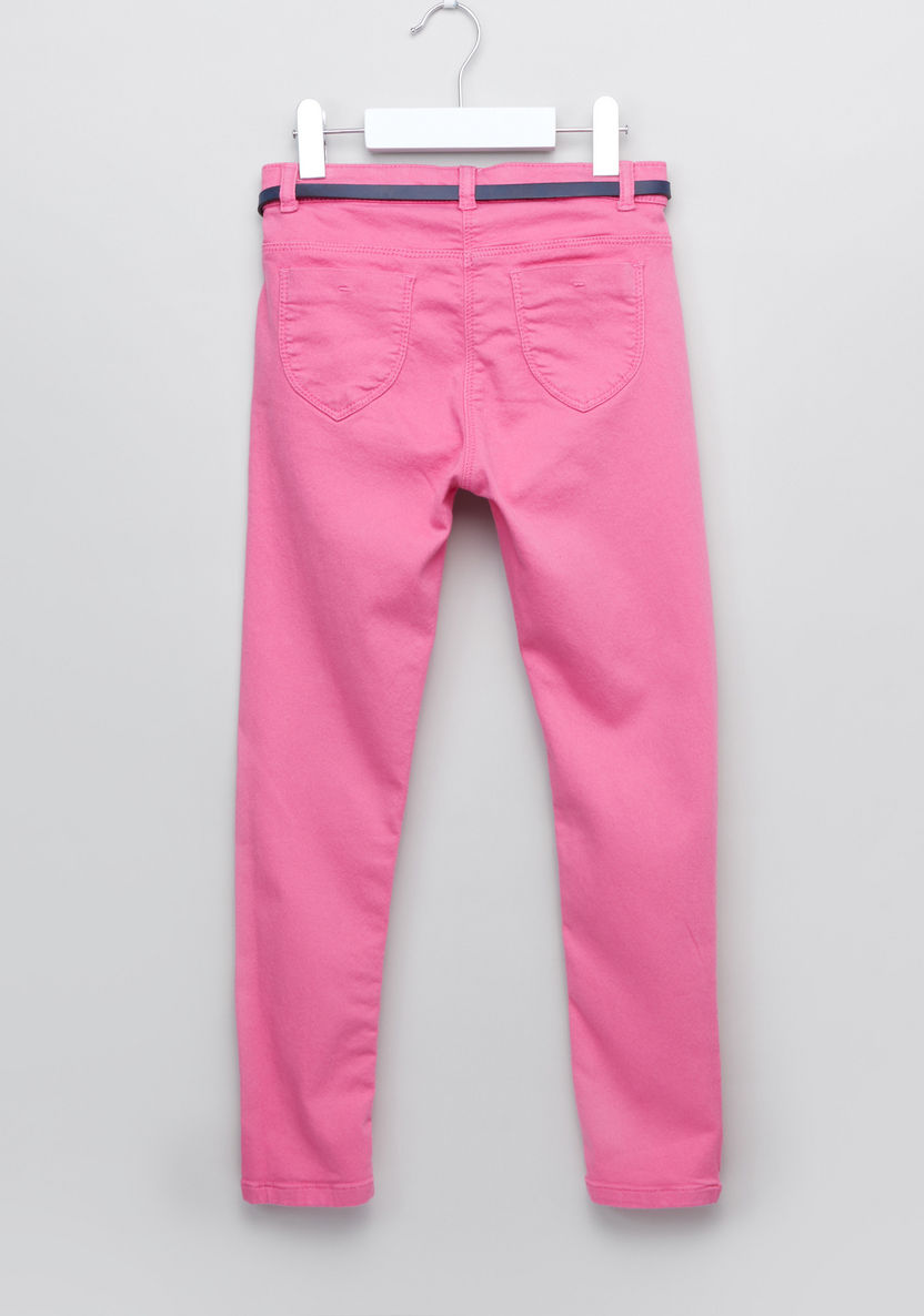 Juniors Belted Straight Leg Denim Pants-Jeans and Jeggings-image-2