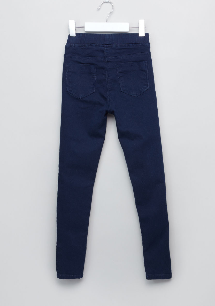 Juniors Pocket Detail Jeggings with Elasticised Waistband-Jeans and Jeggings-image-2