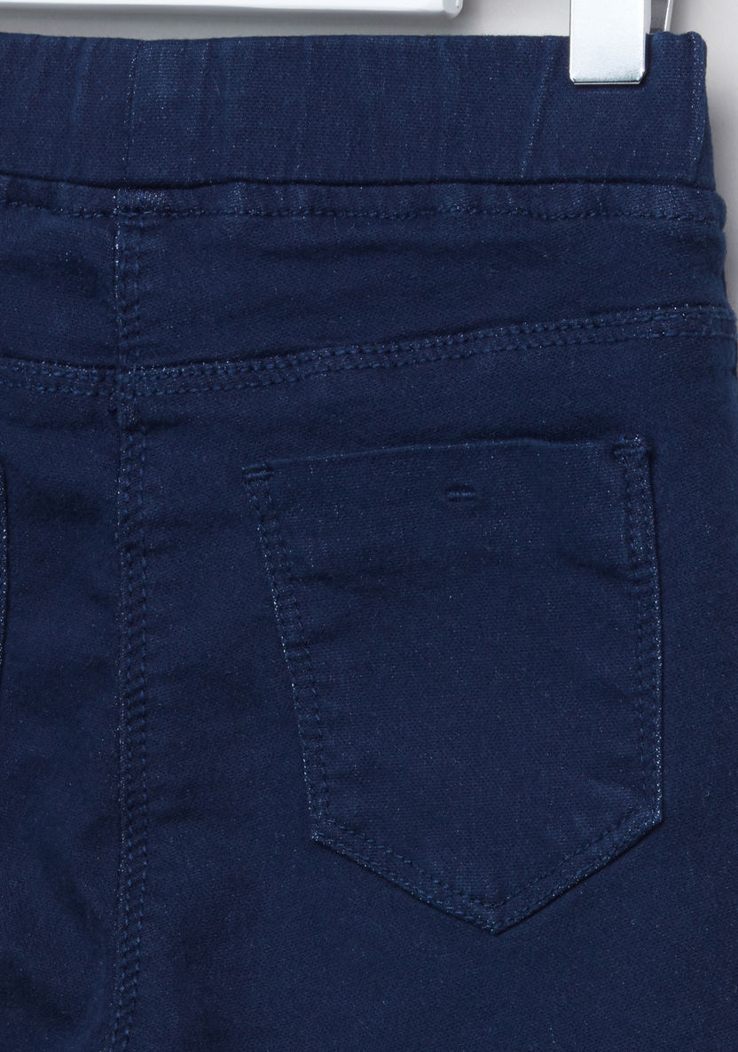Juniors Pocket Detail Jeggings with Elasticised Waistband-Jeans and Jeggings-image-3