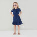 Printed Polo Neck Dress with Short Sleeves and Frilly Hemline-Dresses%2C Gowns and Frocks-thumbnail-0