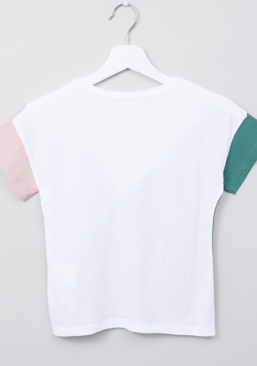 Juniors Colourblock Round Neck T-shirt-T Shirts-image-2