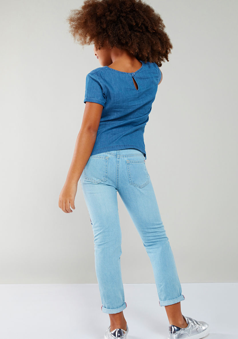 Juniors Sequin Detail Jeans with Pockets-Jeans and Jeggings-image-2