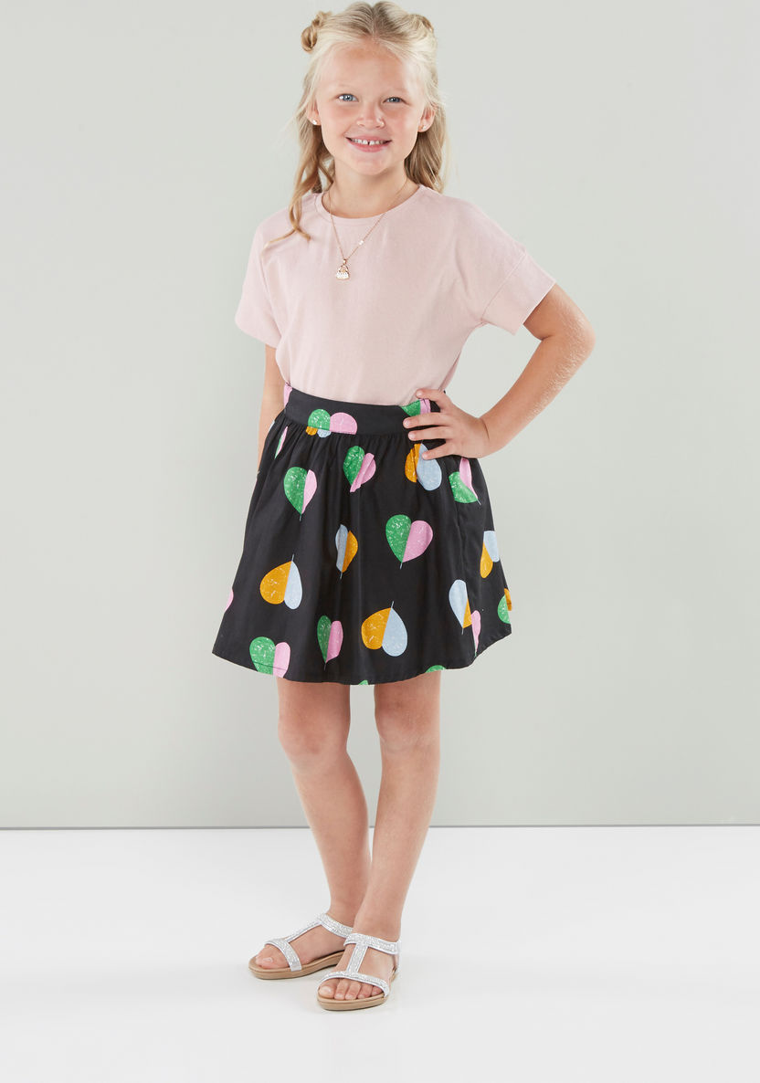 Juniors Printed Skirt-Skirts-image-0