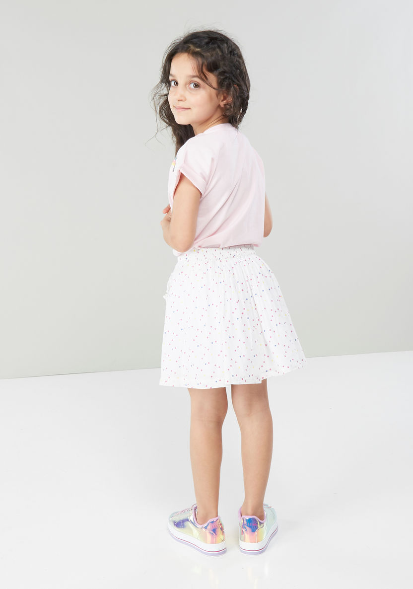 Juniors Polka-Dotted A-line Skirt with Pockets-Skirts-image-2