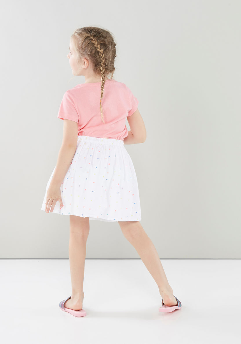 Juniors Polka Dot Printed Skater Skirt-Skirts-image-1