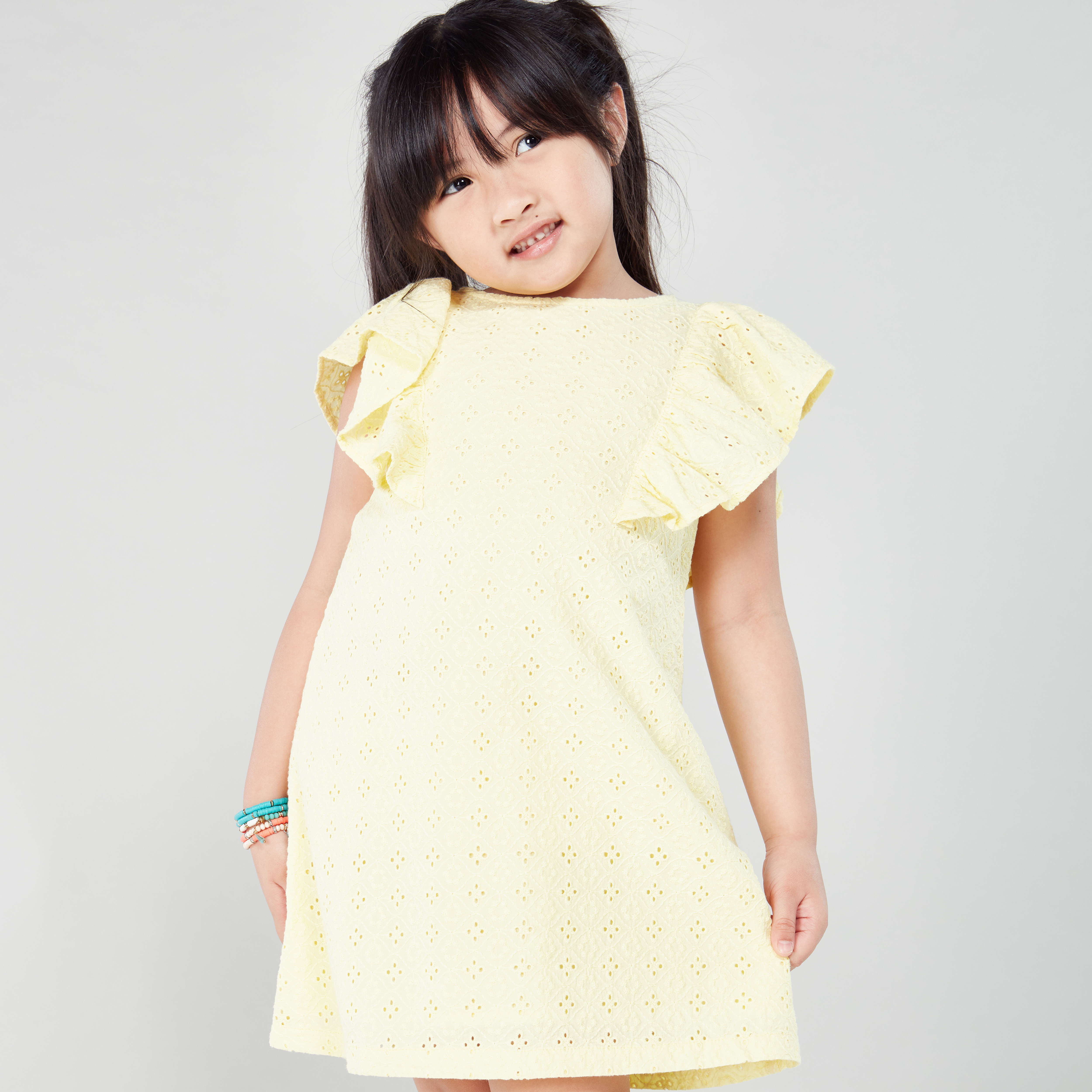 فستان شيفلي بأكمام مزركشة من جونيورز-girls-clothing-dressesandjumpsuits-image-3