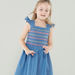 Juniors Ruffle Detail Dress with Embroidered Stripes-Dresses%2C Gowns and Frocks-thumbnail-2