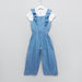 Juniors Ruffle Detail Jumpsuit with Short Sleeves T-shirt-Clothes Sets-thumbnail-2
