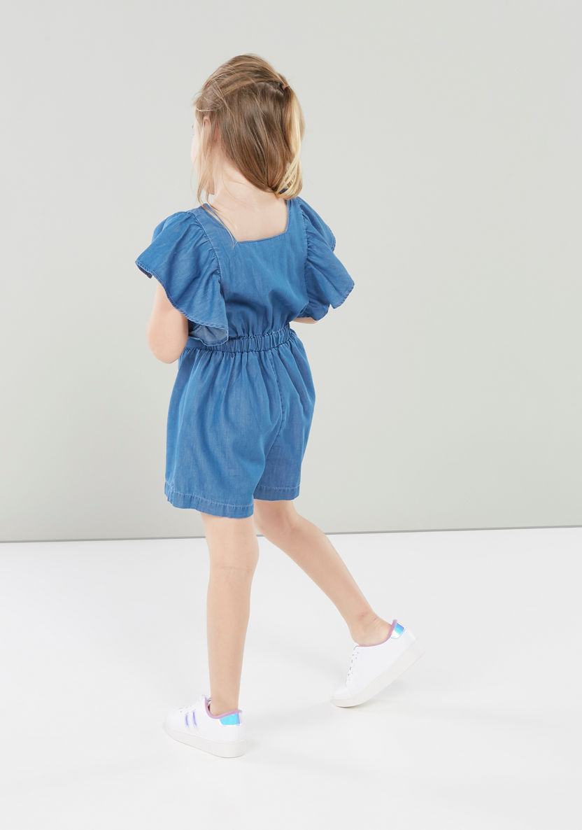 Juniors Playsuit with Ruffled Sleeves-Dresses%2C Gowns and Frocks-image-1