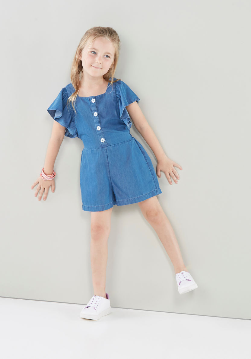 Juniors Playsuit with Ruffled Sleeves-Dresses%2C Gowns and Frocks-image-2