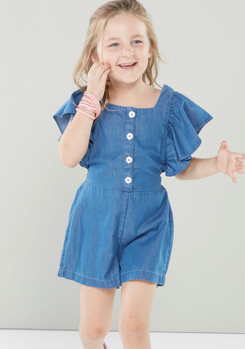 Juniors Playsuit with Ruffled Sleeves-Dresses%2C Gowns and Frocks-image-3