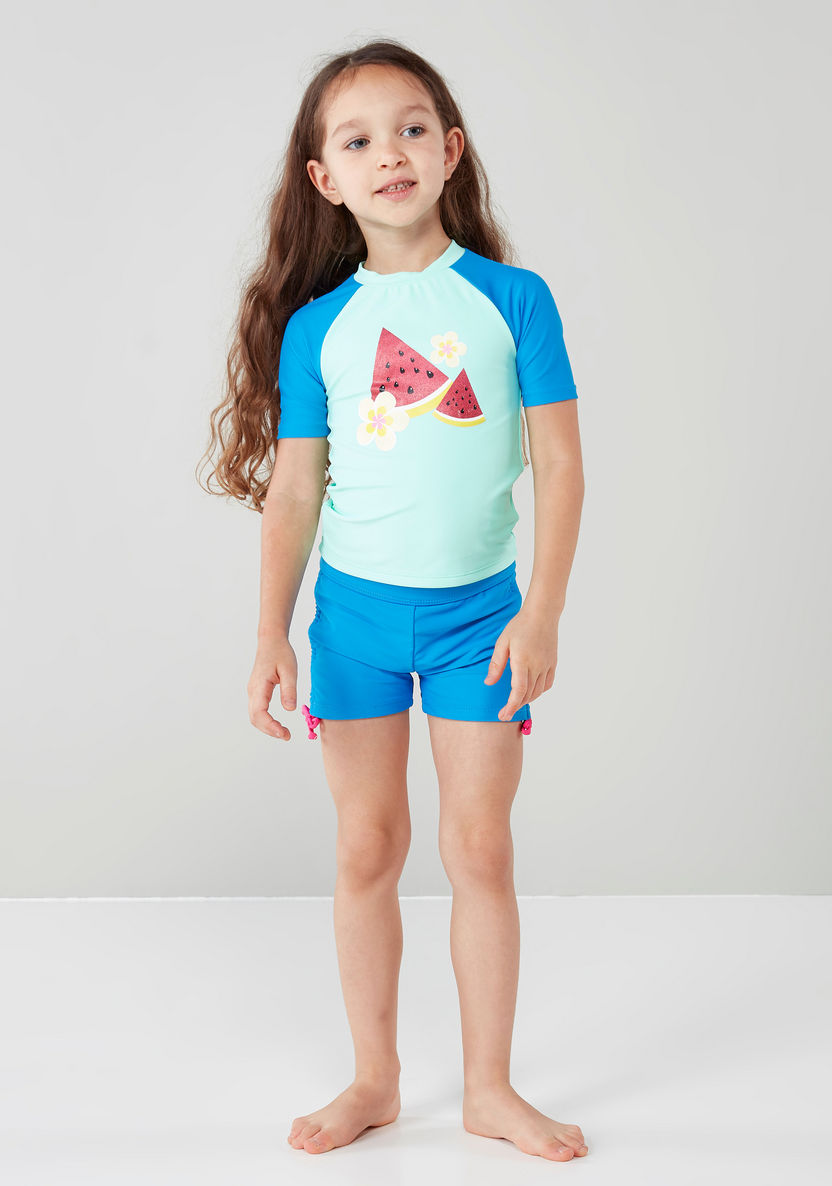 Juniors Printed 2-Piece Swimsuit Set-Swimwear-image-0