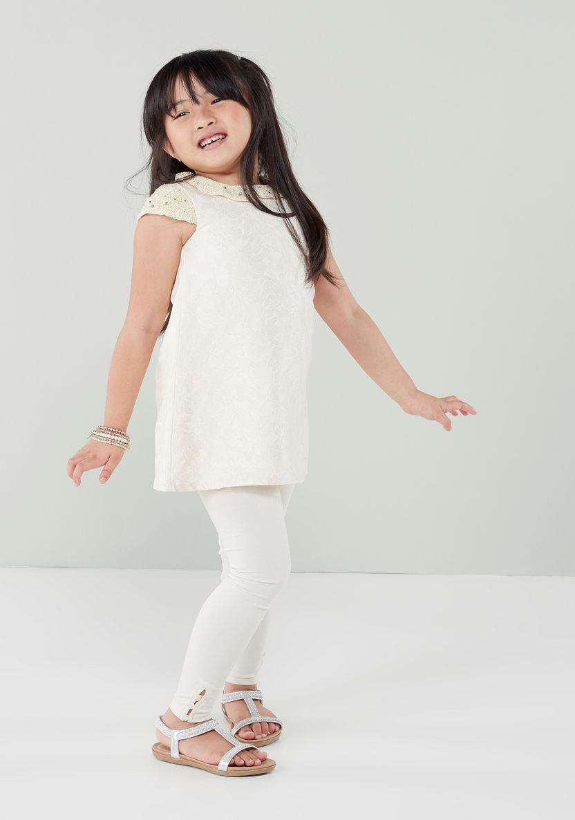 Juniors Jacquard Tunic with Leggings-Clothes Sets-image-0