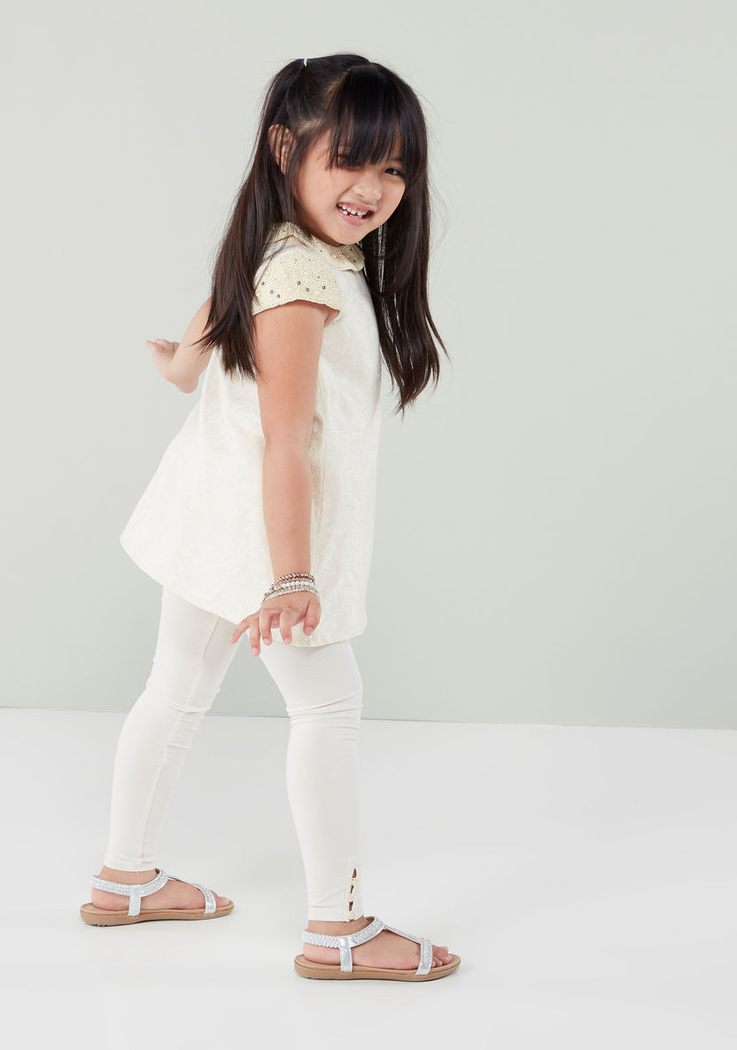 Juniors Jacquard Tunic with Leggings-Clothes Sets-image-3