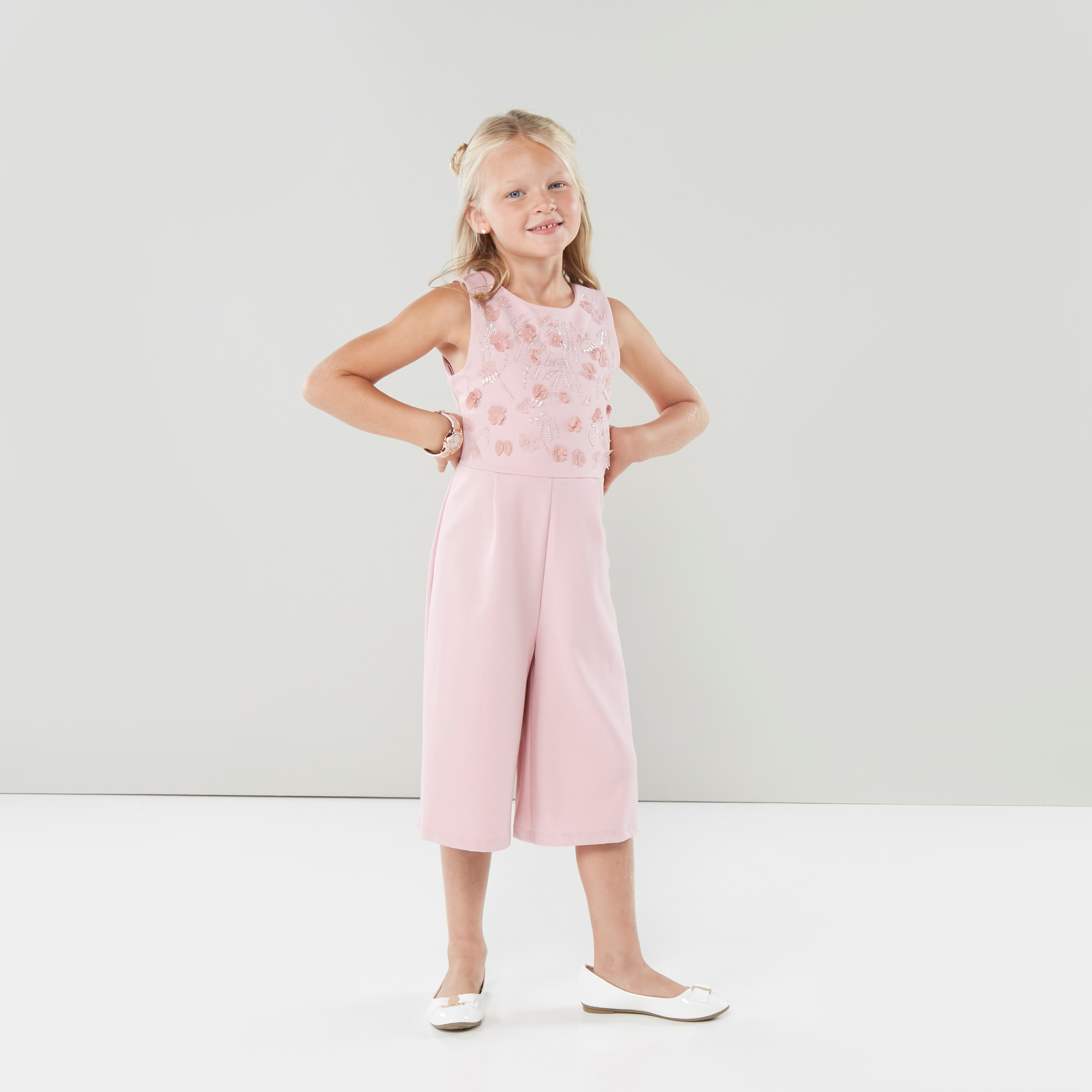 Buy Juniors Sleeveless Embellished Jumpsuit Online for Girls Centrepoint Qatar