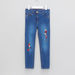 Juniors Floral Embroidered Jeans with Pocket Detail-Jeans and Jeggings-thumbnail-0