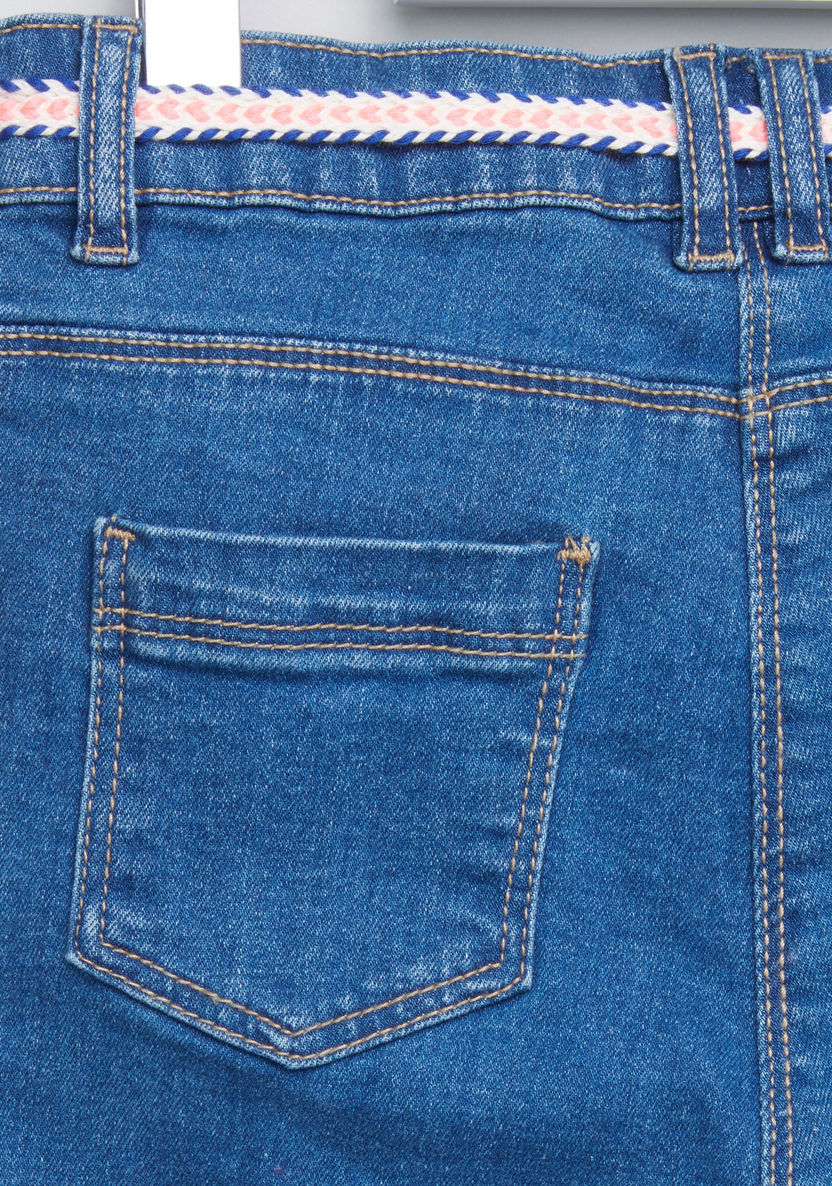 Juniors Fringe Detail Denim Pants-Jeans and Jeggings-image-3