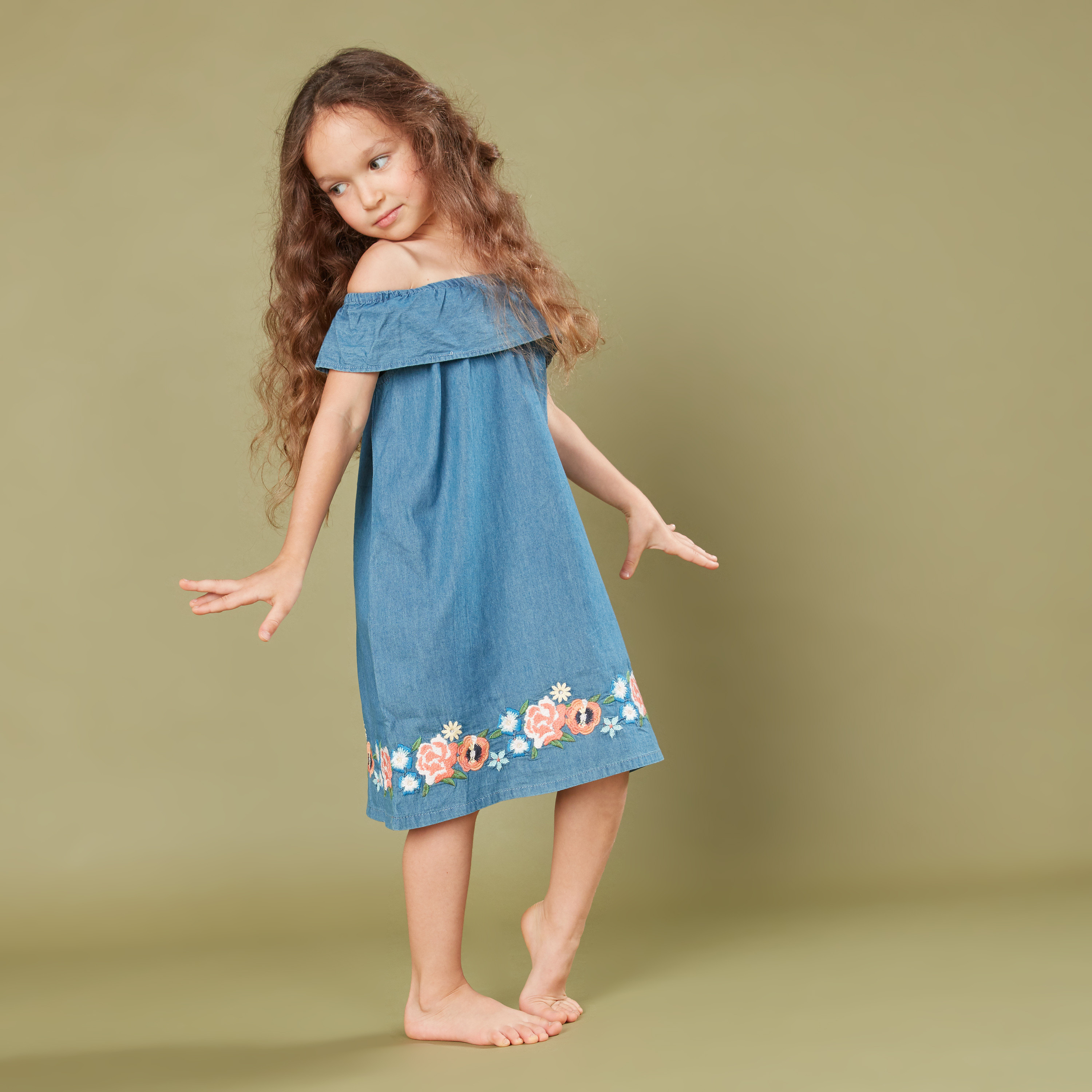 Juniors Floral Embroidered Off Shoulder Dress-girls-clothing-dressesandjumpsuits-image-2