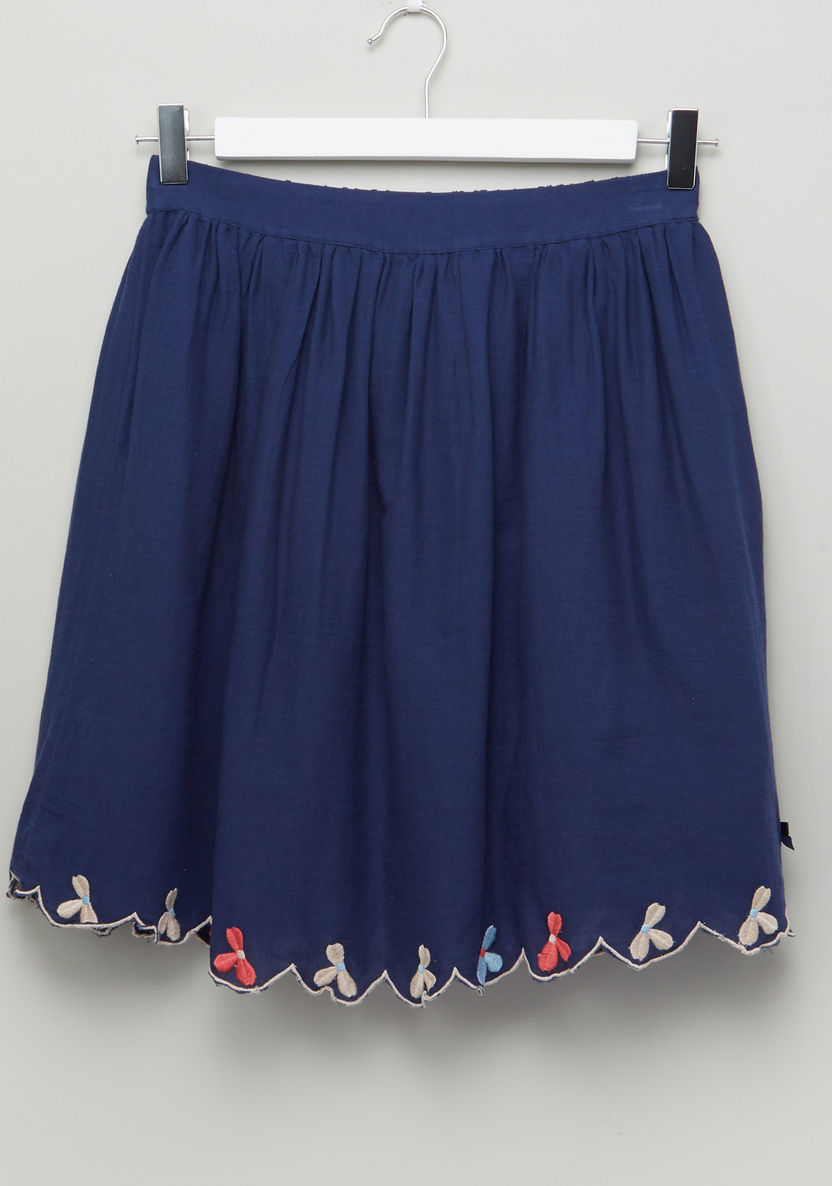 Eligo Embroidered Skirt with Elasticised Waistband-Skirts-image-0